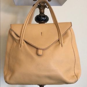 Henry Cuir Yellow Medium All Leather Handbag